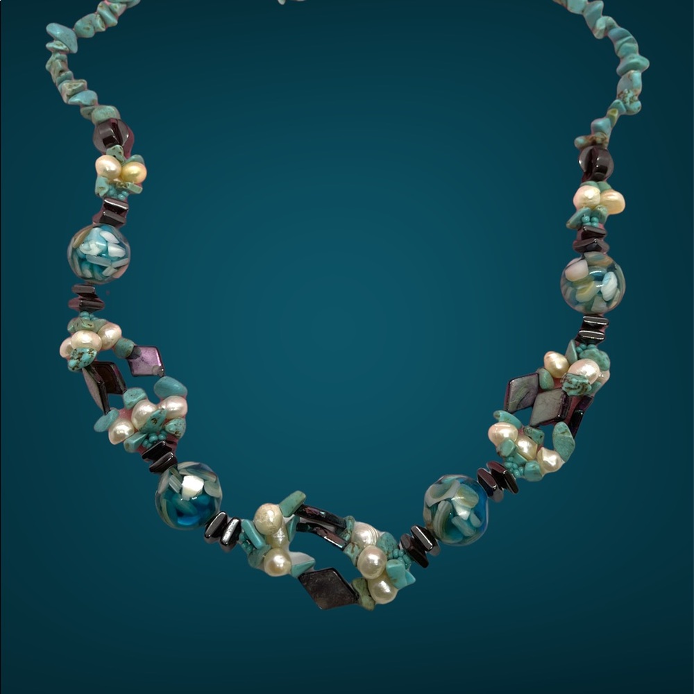 Murano Glass and Turquoise Necklace